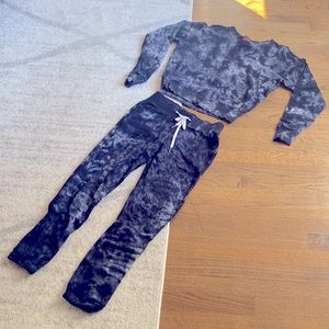 Black and white tie dye sweat set